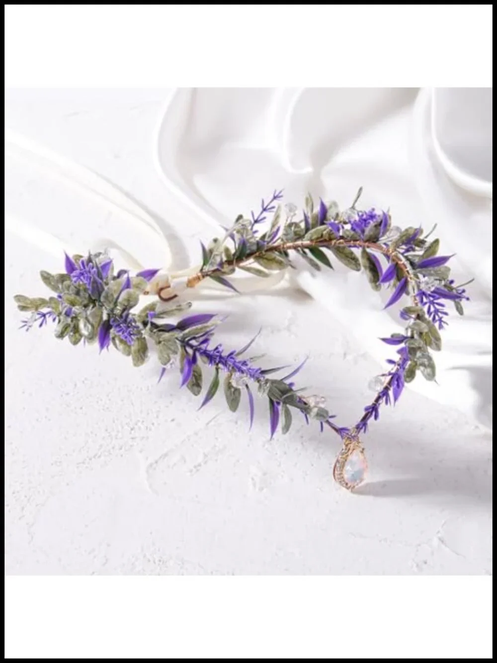 Floral Elf Circlet Rhinestone Woodland Fairy Crown Renaissance Cosplay Headpiece